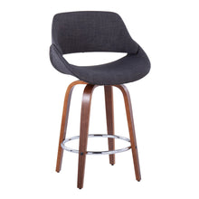 Load image into Gallery viewer, Fabrico - Mid Century Modern, Fixed Height Counter Stool With Round Footrest (Set of 2)