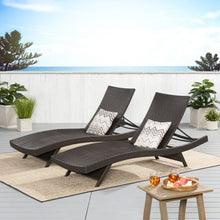 Load image into Gallery viewer, Salem - Wicker Chaise Lounge Adjustable Rattan Outdoor Chair Set - Brown Multi