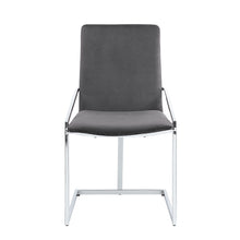 Load image into Gallery viewer, Upholstered Velvet Metal Dining Side Chairs (Set of 2) - Gray