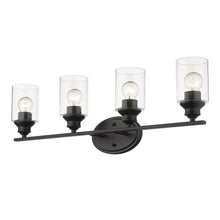 Load image into Gallery viewer, Four Light Wall Light With Clear Glass Shade - Matte Black