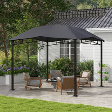 Load image into Gallery viewer, Outsunny - 10' x 10' Soft Top Patio Gazebo Outdoor Canopy With Unique Geometric Design Roof, All-Weather Steel Frame - Gray
