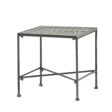 Load image into Gallery viewer, Outdoor Square Side Table With X Shaped Iron Frame - Black