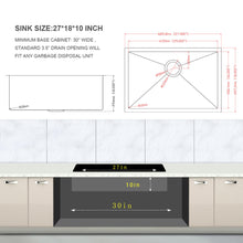 Load image into Gallery viewer, Modern Undermount Stainless Steel Kitchen Sink 16 Gauge, Deep Single Bowl
