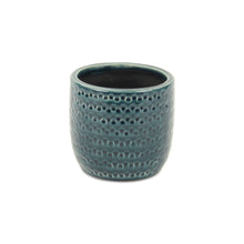 Load image into Gallery viewer, Dotted Round Pot Planter - Teal Blue