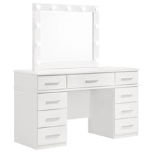 Load image into Gallery viewer, Sarah - 9 Drawer Vanity Desk With Mirror Set - White