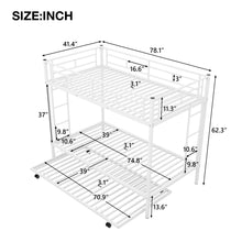 Load image into Gallery viewer, Twin Over Twin Bunk Bed With Trundle