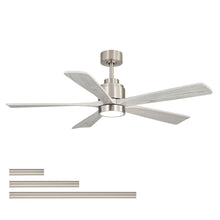 Load image into Gallery viewer, Ultra Quiet Reversible Ceiling Fan With Light Dimmable LED For Large Room - Brushed Nickel