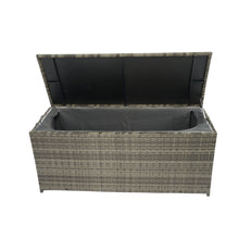Load image into Gallery viewer, Outdoor Storage Box, Wicker Patio Deck Boxes With Lid, Outdoor Cushion Storage For Kids Toys, Pillows, Towel, Wicker