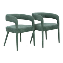 Load image into Gallery viewer, Upholstered Linen Open Back Dining Side Chairs (Set of 2) - Green