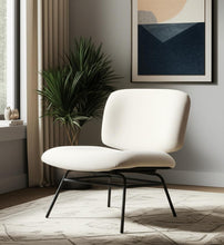 Load image into Gallery viewer, Chenille Metal Slipper Chair - Cream / Black