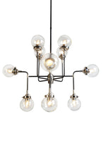 Load image into Gallery viewer, Sputnik Eight Light Metal Chandelier With Shades - Black / White