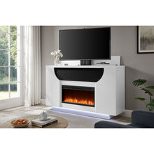 Load image into Gallery viewer, Aurora - Fireplace TV Lift With Adjustable Temperature And LED Colors - White