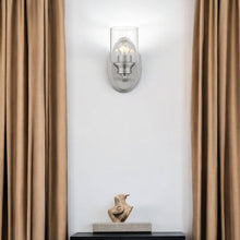 Load image into Gallery viewer, One Light Wall Light With Clear Glass Shade - Silver