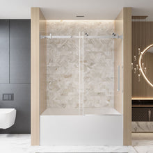 Load image into Gallery viewer, Frameless Single Sliding Shower Door & Handle And Square Tube Track