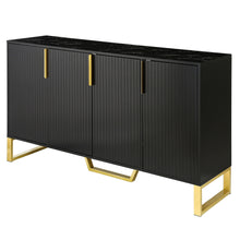 Load image into Gallery viewer, Modern Sideboard With Four Doors, Metal Handles & Legs And Adjustable Shelves Kitchen Cabinet