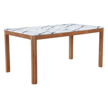 Load image into Gallery viewer, 63" Wood And Solid Wood Dining Table - White