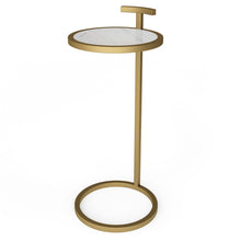 Load image into Gallery viewer, 24" Iron Round End Table - White