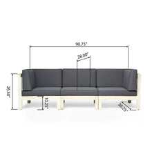 Load image into Gallery viewer, Oana - Modern 3 Piece Sofa Set With Water Resistant Cushions - Light Gray