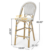 Load image into Gallery viewer, Outdoor Pe Rattan French Barstool Set