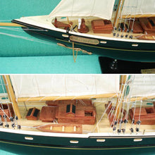 Load image into Gallery viewer, Hand Painted Model Boat - Beige / Dark Green