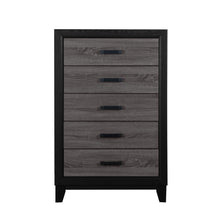 Load image into Gallery viewer, Wood Five Drawer Dresser - Gray / Black