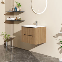 Load image into Gallery viewer, Wall Mounted Bathroom Vanity With Sink