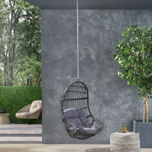 Load image into Gallery viewer, Rustic Hanging Basket Chair With Cushion