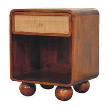Load image into Gallery viewer, 21" Solid Wood Cane Rat One Drawer Nightstand - Chestnut