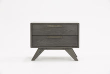Load image into Gallery viewer, Modern Nightstand With Two Drawers - Gray Wash