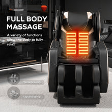 Load image into Gallery viewer, Zero Gravity Massage Chair Recliner With 10 Massage Heads And Full Body Air Pressure - Black