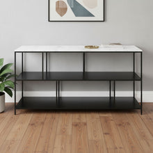 Load image into Gallery viewer, Genuine Marble Console Table With Two Shelves - White / Black