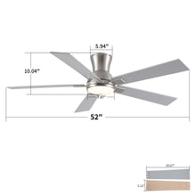 Load image into Gallery viewer, Low Profile Flush Mount Intergrated LED Ceiling Fan With Light And Reversible Quiet Motor