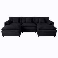 Load image into Gallery viewer, Modern Comfy Deep Seat Modular Sectional Sofa Cloud Couch With Ottoman