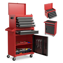 Load image into Gallery viewer, Tool Chest, 5 Drawer Rolling Tool Storage Cabinet With Detachable Top Tool Box, Liner, Universal Lockable Wheels, Adjustable Shelf, Locking Mechanism, Metal Tool Cart For Garage Workshop