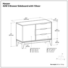 Load image into Gallery viewer, Harper - 3 Drawer Sideboard - Walnut Brown
