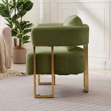 Load image into Gallery viewer, Modern Decorative Chair Teddy Fleece Upholstered And Metal Foot