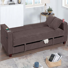 Load image into Gallery viewer, Modern Convertible Sofa With Hidden Storage USB Port, Cup Holder