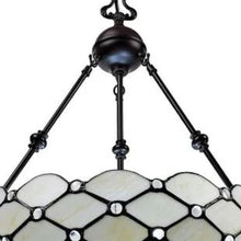 Load image into Gallery viewer, Unique Statement Three Light Glass Dimmable Chandelier With Shades - Black / White