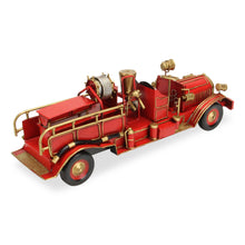 Load image into Gallery viewer, Hand Painted Early 20th Century Fire Engine Model Car - Red / Gold