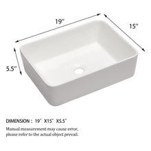 Load image into Gallery viewer, Modern European Design Ceramic Rectangular Vessel Bathroom Sink
