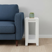 Load image into Gallery viewer, 22" Wood End Table With Shelf - White