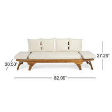 Load image into Gallery viewer, Outdoor Acacia Wood Expandable Daybed With Cushions