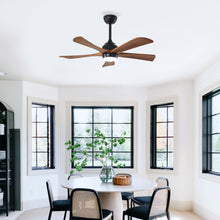 Load image into Gallery viewer, 5 Blades Ceiling Fan With Lights Remote Control - Matte Black