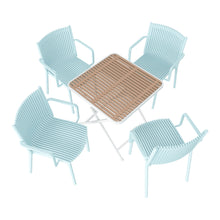 Load image into Gallery viewer, 4 Modern Stackable Plastic Armchair Matched With Folding Square Table