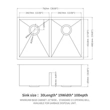 Load image into Gallery viewer, Modern Double Bowl Undermount Kitchen Sink 50 / 50 Design Stainless Steel