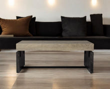 Load image into Gallery viewer, Chunky Wood With Iron Coffee Table - Natural / Black