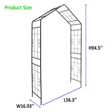 Load image into Gallery viewer, Garden Arch, Climbing Plants Support Outdoor - Black