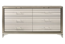 Load image into Gallery viewer, 64" Wood Six Drawer Double Dresser - Silver And White