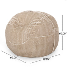 Load image into Gallery viewer, Vida - Modern 5 Foot Rounded Bean Bag - Snow White / Beige