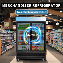 Load image into Gallery viewer, Glass Door Merchandiser Refrigerator Swing Door Commercial Display Refrigerators Merchandising Refrigeration With LED Top Panel